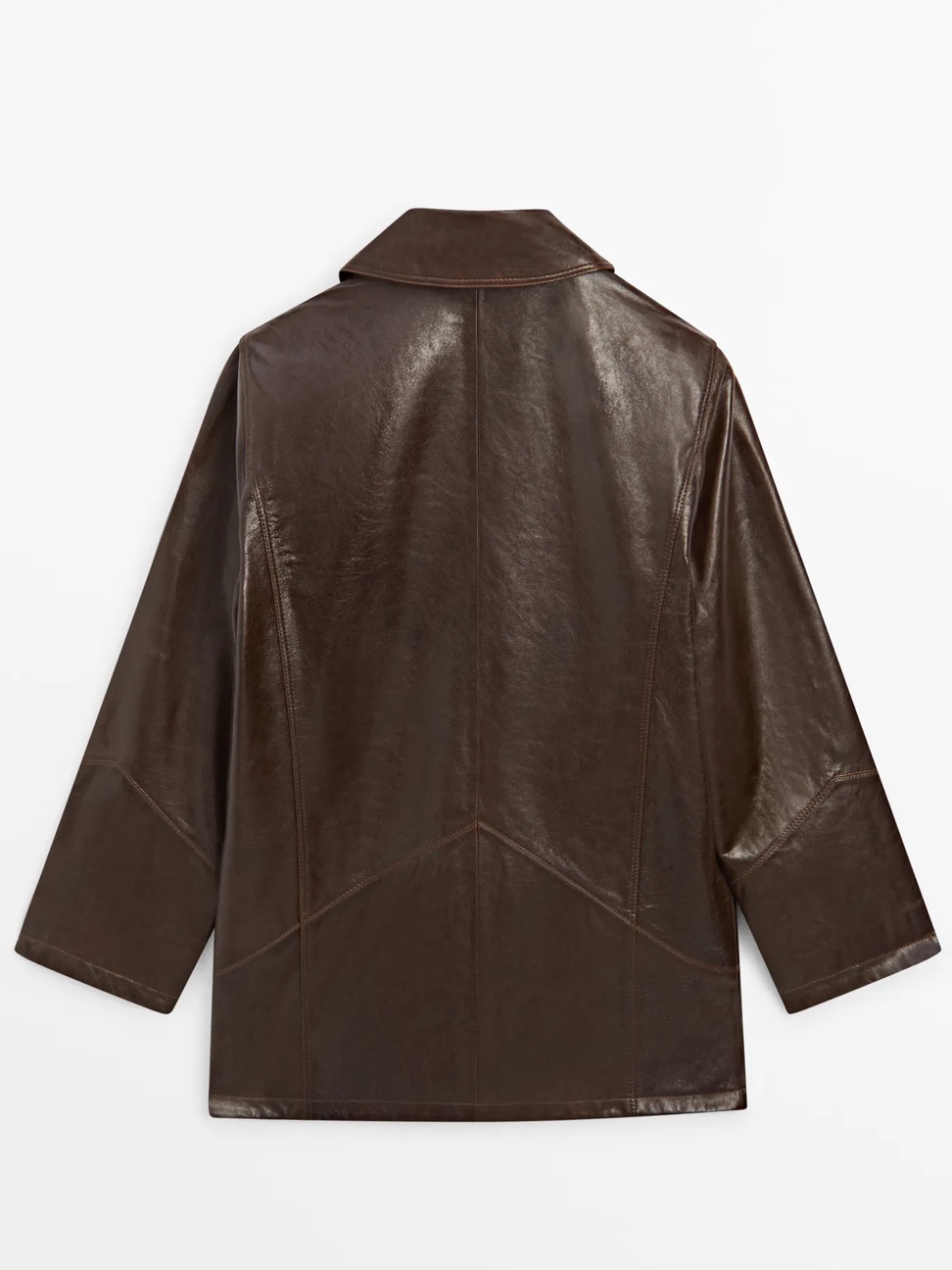 Massimo Dutti Nwt Nappa Leather Jacket Brown 4704/664 — image 4 of 8